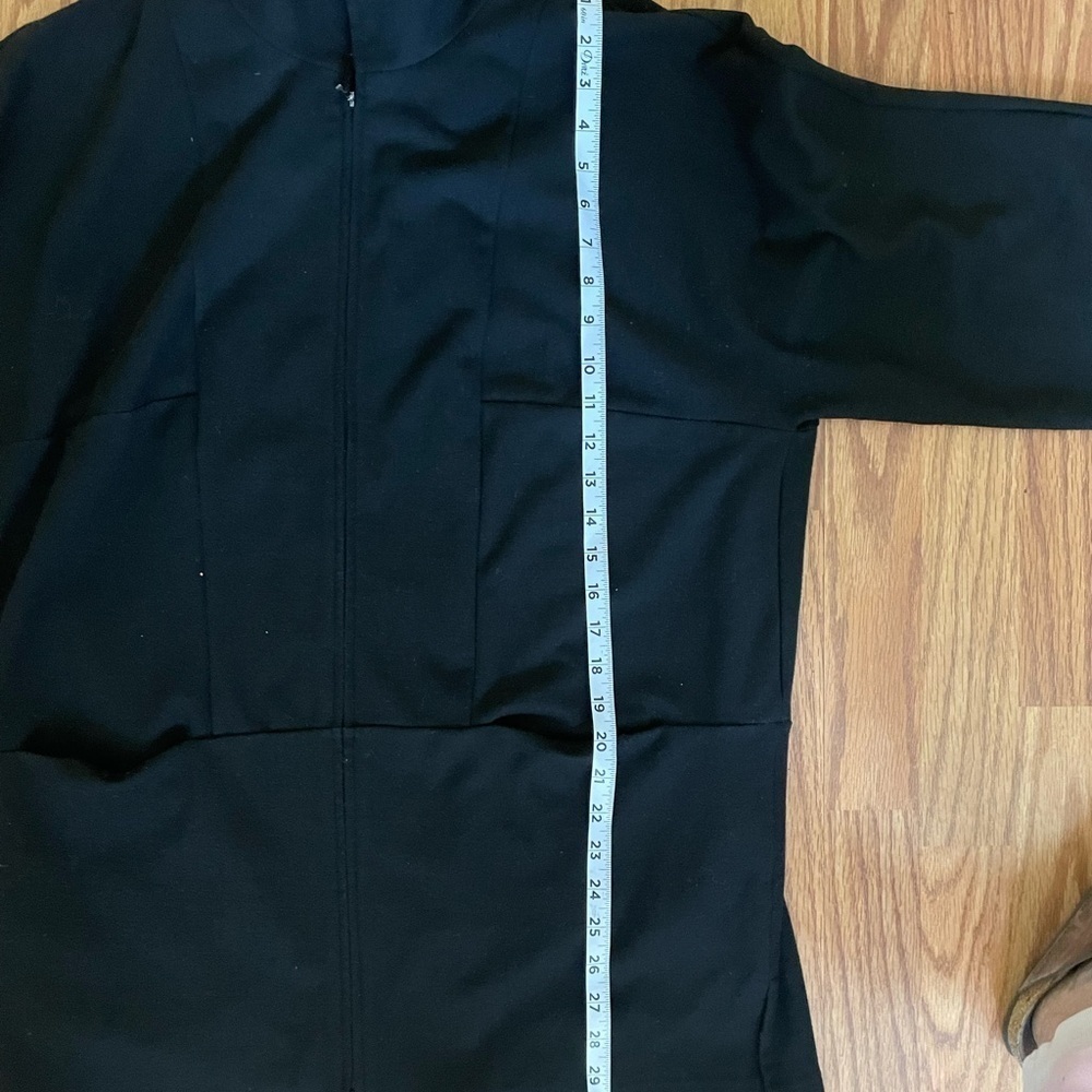 J.Jill Pure Jill Women’s Size Small Fleece Sweatshirt Mid Length Black Jacket - Picture 10 of 11